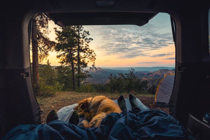 sunrise while car camping