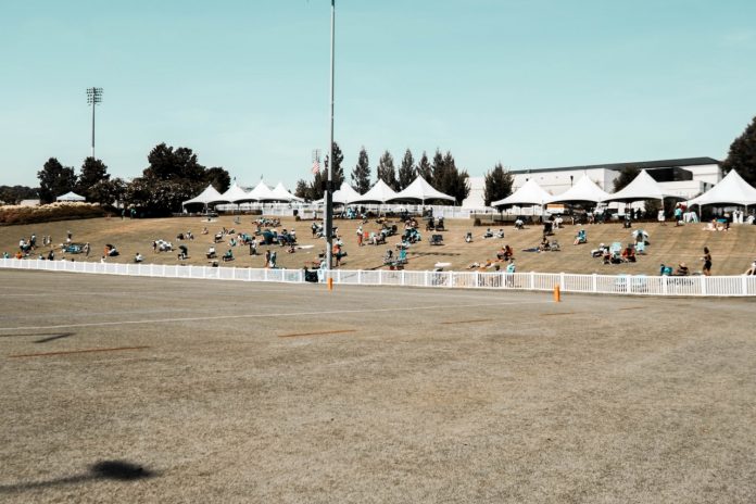 Training at the Stadium under a Canopy