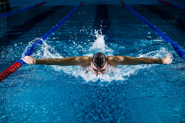 athlete in pool